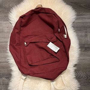 Los Angeles Apparel Cotton Canvas Backpack NWT Deep Red